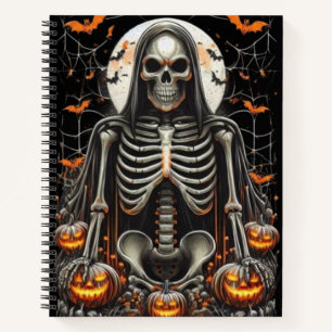 Carnet Squelette éffrayant Grim & Halloween Citrouille br