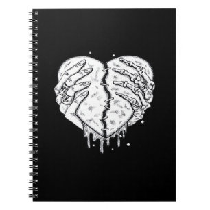 Carnet Squelette Mains Coeur - Coeur gothique Classique