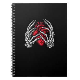 Carnet Squelette Mains tenant Coeur Halloween Costume
