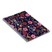 Carnet Squelettes dansants dans le jardin fleuri motif (Côté Droit)