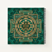 Carnet Sri Yantra / Sri Chakra Malachite et or (Dos)