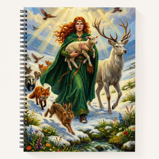 Carnet St Brigid Spring Goddess Woodland Animals Imbolc (Devant)