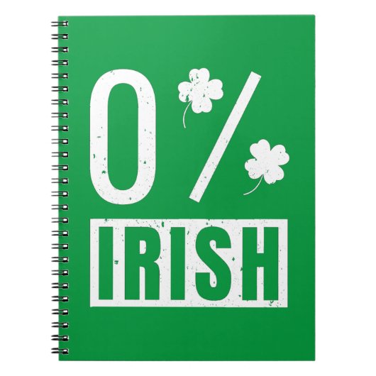 Carnet St Patrick's Day 0% Irish Four Leaf Clover (Devant)