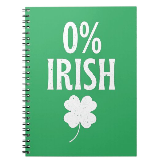 Carnet St Patrick's Day 0% irlandais (Devant)