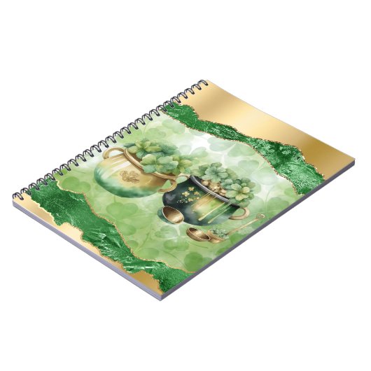 Carnet St. Patrick's Day Pots of Gold Irish Clovers (Côté gauche)