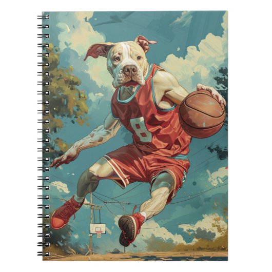 Carnet Staffordshire américain jouant au basket-ball (Devant)