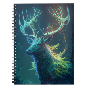 Carnet Stag Deer Animal Portrait Peinture Forêt faunique