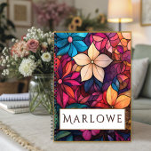 Carnet Stained Glass Floral Kaleidoscope of Brilliance