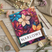 Carnet Stained Glass Floral Kaleidoscope of Brilliance