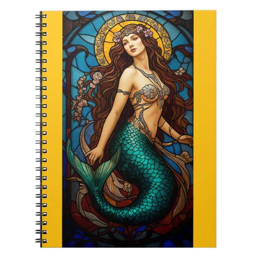 Carnet stained glass mermaid (Devant)