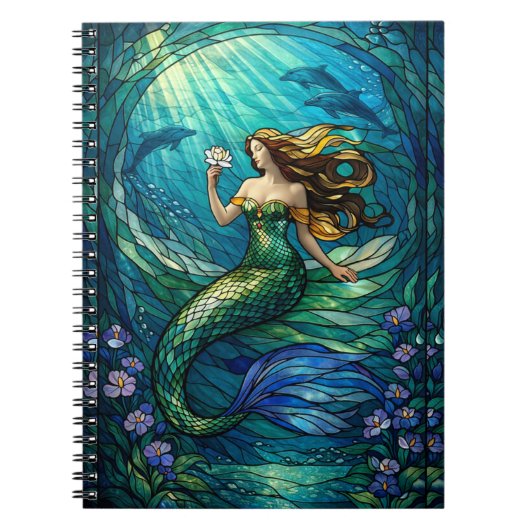 Carnet Stained Glass Mermaid Wall Art Poster (Devant)