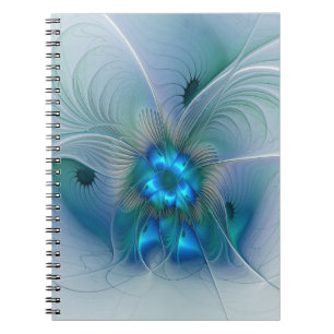 Carnet Standing Ovations, Abstract Blue Turquoise Fractal