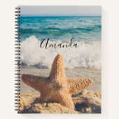 Carnet Starfish sur une plage de sable Photo (Devant)