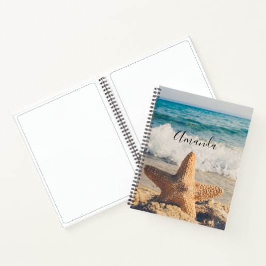Carnet Starfish sur une plage de sable Photo (Intérieur)