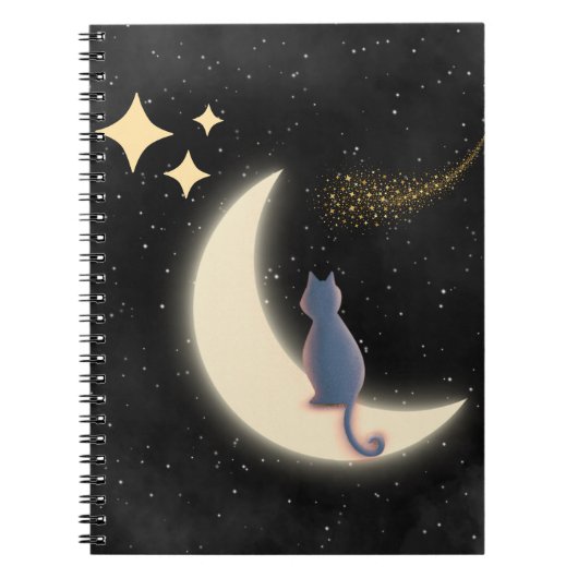 Carnet Starry Night Cat et Crescent Moon (Devant)