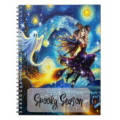 Carnet Starry Night Witchy Halloween Design (Devant)