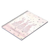 Carnet Stars Bunny en dentelle rose Motif (Côté gauche)