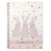 Carnet Stars Bunny en dentelle rose Motif (Devant)
