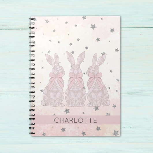 Carnet Stars Bunny en dentelle rose Motif