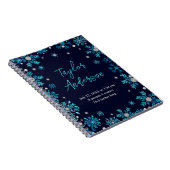 Carnet Statistiques de naissance à flocons de neige bleus (Côté Droit)