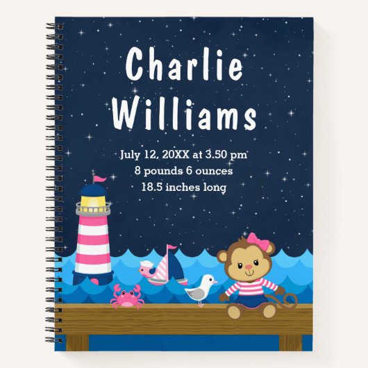 Carnet Statistiques de naissance de la marine rose de sin (Devant)