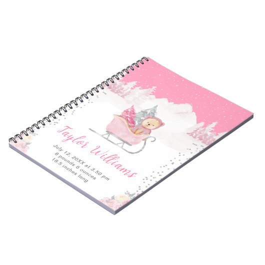 Carnet Statistiques de naissance de l'ours rose d'hiver (Côté gauche)