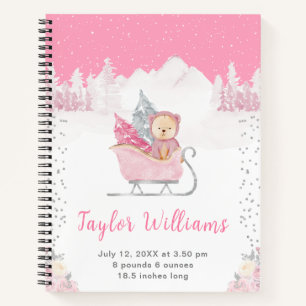 Carnet Statistiques de naissance de Winter Bear Pink Slei