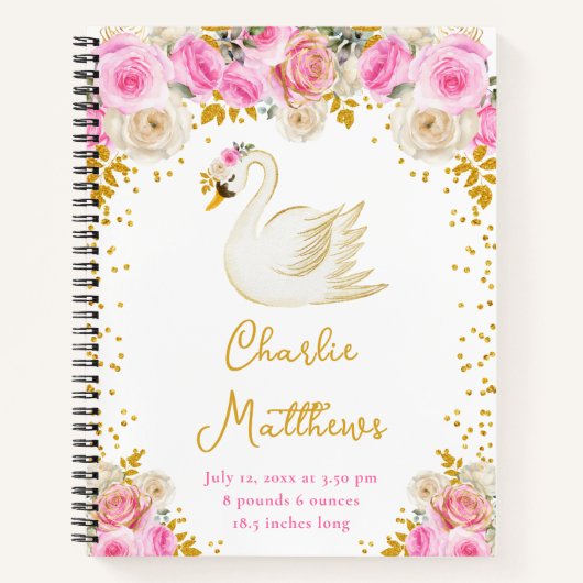 Carnet Statistiques de naissance des Roses de cygne rose  (Devant)