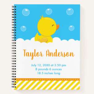Carnet Statistiques de naissance en caoutchouc Ducky Jaun