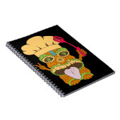 Carnet Statue de Chef Tiki avec Spatule, Drôle Noir (Côté Droit)