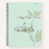 Carnet Stay Calm & Write On Minimal Aesthetic Notebook (Devant)