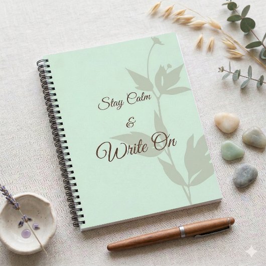 Carnet Stay Calm & Write On Minimal Aesthetic Notebook
