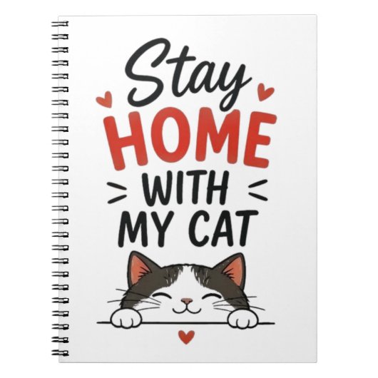 Carnet Stay Home With My Cat Cozy Introvert Cat Lover  (Devant)