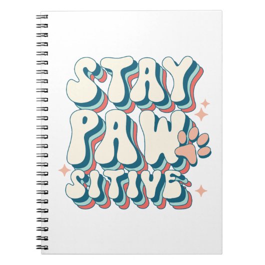 carnet "Stay Pawsitive" (Devant)
