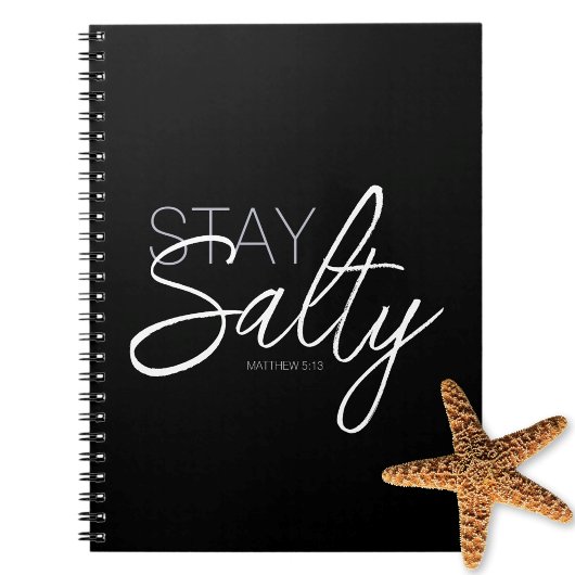 Carnet Stay Salty Typographie Bible Verset Noir