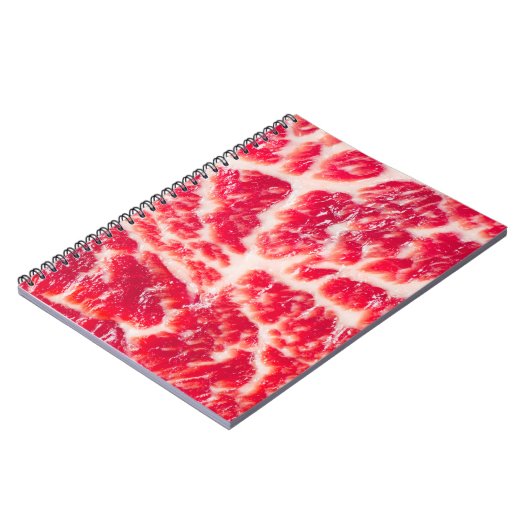 Carnet Steak de boeuf cru frais viande marbrée texture fe (Côté gauche)