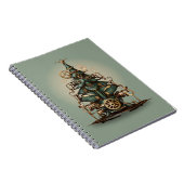 Carnet Steampunk Arbre de Noël Style rétro Vintage (Côté Droit)