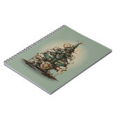 Carnet Steampunk Arbre de Noël Style rétro Vintage (Côté gauche)