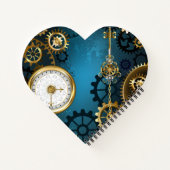 Carnet Steampunk Arrière - plan turquoise avec Gears (Dos)