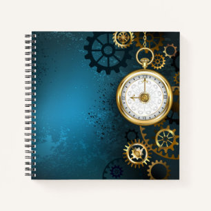 Carnet Steampunk Arrière - plan turquoise avec Gears