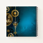 Carnet Steampunk Arrière - plan turquoise avec Gears (Dos)
