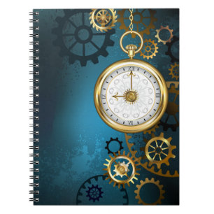 Carnet Steampunk Arrière - plan turquoise avec Gears