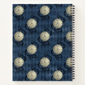 Carnet Steampunk bleu gothique Horloges & crânes (Dos)