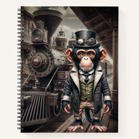 Carnet Steampunk Chimpanzee à la gare (Devant)