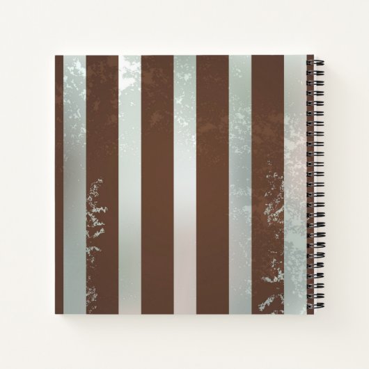 Carnet Steampunk Clock and Turquoise Roses on Striped (Dos)