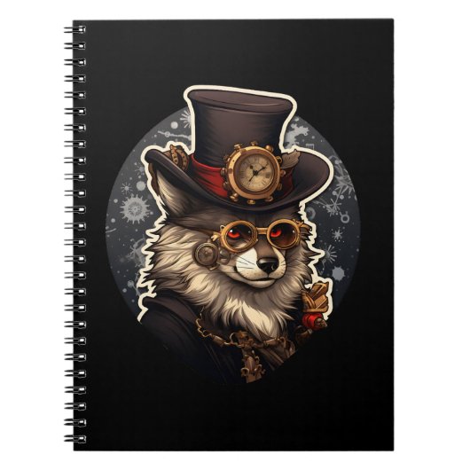 Carnet Steampunk de loup d'hiver (Devant)