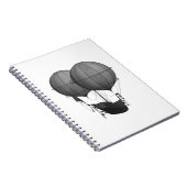 Carnet Steampunk Design Machine volante noire et blanche (Côté Droit)