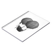 Carnet Steampunk Design Machine volante noire et blanche (Côté gauche)