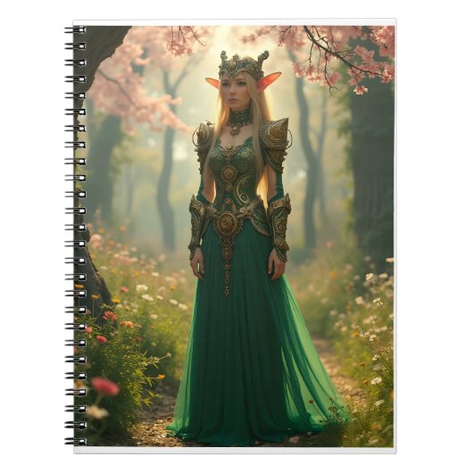 Carnet Steampunk Elven Princesse dans un jardin de printe (Devant)