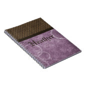Carnet Steampunk en métal, violet (Côté Droit)